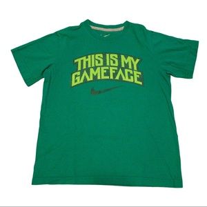 Nike Boys Green This Is My Gameface Tee Small